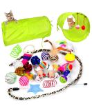Youngever 24 Cat Toys Assortment - Interactive Tunnel, Teaser, Mouse, Crinkle Balls - Multicolor Kitten and Kitty Playset - Buy Online on GoSupps.com