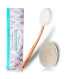 Belavena Premium Back Cream with Extra Long Wooden Handle | Gentle Skin Care Fabric Bag & Free Luffa Pad Included - International Shipping - Buy Online on GoSupps.com