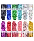 Festival Glitter Face & Body - 12 Color Set for Nail Art Hair & Clothing Decoration | Festive Makeup Sequin Accessories - Buy Online on GoSupps.com