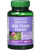 Puritan's Pride Milk Thistle 1000mg 4:1 Extract Softgels - 180 Count (Pack of 2) | Silymarin Liver Support - Buy Online on GoSupps.com