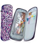 Coopay Knitting Needles Case - Organizer for Straight Needles, Tunisian Hooks, DPNs & Accessories - Elegant Purple - Up to 14 - Buy Online on GoSupps.com