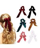 Shop 6-Piece Velvet Hair Scrunchies - Cute Elastic Hair Ties & Bow Accessories for Women & Girls - International Shipping Available! - Buy Online on GoSupps.com