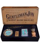 Gentleman Jon Straight Razor Shave Kit - 6-Piece Set with Razor, Brush, Alum Block, Soap, Bowl, Blades - Buy Online on GoSupps.com