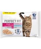 Premium Wet Cat Food for Sterilized Adults - Salmon & White Fish 52 Fresh Bags (13 Packs of 4 x 85g) - Balanced Nutrition in Sauce - Buy Online on GoSupps.com