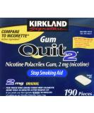 Kirkland Signature Quit Smoking Gum, 2 mg, 380 Count - Buy Online on GoSupps.com