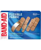 Band Aid Flexible Fabric Bandages - 100 Ct Assorted Sizes for Wound Care & First Aid - Buy Online on GoSupps.com
