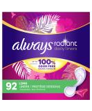 Always Radiant Daily Pantiliners Panty Liners for Women, Long Absorbency, Up to 100% Odor-free, 92 Count - Buy Online on GoSupps.com
