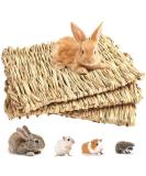 3 Pack Natural Straw Grass Mat for Rabbits and Small Animals - Ideal Resting Bedding for Guinea Pig, Parrot, Chinchilla, Hamster, Rat - Woven Hay Mat for Cage - Buy Online on GoSupps.com