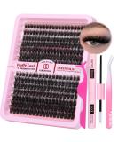 Eyelash Extension Kit Thick Cluster Lashes 280pcs D Curl Individual Eyelashes Lash Extension Kit with Eyelash Clusters Lash Glue Bond and Seal and Lash Tweezers by Goddvenus B-80D+100D Kit-B - Buy Online on GoSupps.com