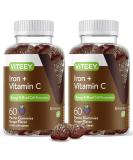 Iron Gummies 20mg + Vitamin C 26mg for Iron Deficiency and Anemia - Energy Support, Blood Cell Formulation - Vegan Chewable Grape Gummy Chews 60 ct (Pack of 2) - Buy Online on GoSupps.com