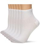 Hanes Women's Cool Comfort Toe Support Ankle Socks - 6-Pack, White/Grey Vent - Size 5-9 - Buy Online on GoSupps.com