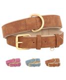 Beirui Soft Padded Leather Dog Collar - Comfortable & Durable for Small to Large Dogs | High-Quality Alloy Fittings | Brown Neck 25-33 cm 1.5 cm Width - Buy Online on GoSupps.com