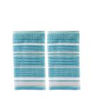SKL Home by Saturday Knight Ltd. Seabrook Stripe 2-Piece Hand Towel Set Teal 2 Count - Buy Online on GoSupps.com