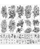 Yazhiji Waterproof Temporary Tattoos - Large Flowers Butterfly Collection for Women and Girls - Buy Online on GoSupps.com