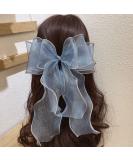 Duories Big Haircroopy Hair Clips for Girls & Women - Elegant Organza Bail Hair Accessories in Blue - Buy Online on GoSupps.com