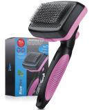 Bluepet 2023 Dog & Cat Brush - Gentle Undercoat & Knot Remover for Long-Haired Pets - Easy Clean Button - Daily Pet Grooming Tool in Blue & Pink - Buy Online on GoSupps.com