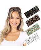 SWEETKIE Twist Front Headbands - Stylish Head Wraps for Yoga, Workouts & Everyday Wear - Fashion Accessory for Women, Girls & Teens - 4 Floral Patterns - Buy Online on GoSupps.com