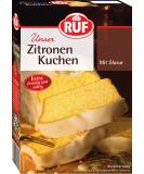 RUF lemon cake baking mix with lemon glaze fruity and fresh with natural lemon flavour for a juicy sponge cake - Buy Online on GoSupps.com
