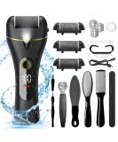 Buy Electric Foot Callus Remover - 16 in 1 Rechargeable Pedicure Kit Waterproof Scrubber & Dead Skin Removal Tool with 3 Rollers & 2 Speeds - Black - Buy Online on GoSupps.com