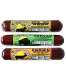 Pearson Ranch Game Meat Hickory Smoked Summer Sausage Variety Pack of 3  Elk, Buffalo, Venison Gluten-Free, MSG-Free - Buy Online on GoSupps.com