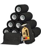 Hund ist K nig Self-Adhesive Elastic Bandage 12x4.7m | Versatile Adhesive Bandage for Humans & Animals | Binding & Fixing Bandage - 10cm x 4.7m - Black (12 Rolls) - Buy Online on GoSupps.com