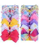 12Pcs Rainbow Heart Hair Bows for Girls - Colorful Grosgrain Ribbon Clips | Kids, Toddlers, Teens - 12 Multi Colors - Buy Online on GoSupps.com
