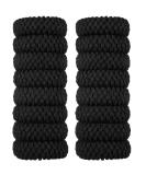 16-Piece Thick Cotton Seamless Hair Ties | Slipproof Black Ponytail Holders - No Kink No Interruption - Buy Online on GoSupps.com