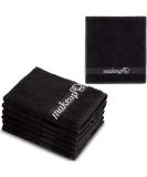 FABBPRO Set of 6 Black Makeup Remover Cloth Towels 13x13 | Ultra Soft 100% Cotton | Made in Turkey | Gentle & Safe on Skin - Buy Online on GoSupps.com