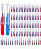 100 Pcs Interdental Brush Flosser for Dental Hygiene - Red and Blue Toothpick Cleaners - Buy Online on GoSupps.com