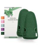 Lowell 2 pieces of peeling glove body hammam glove peeling for body and face glove peeling exfoliating gloves body scrub bonus peeling guide and 2 suction cups green green/green - Buy Online on GoSupps.com