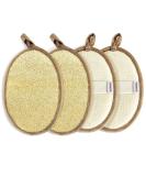 Natural Luffa Body Cloths - Eco-Friendly Biodegradable Shower Scrubs (4 Pack) for Men & Women - Buy Online on GoSupps.com