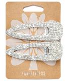 KANPRINCESS 3.3Inch Rhinestones Hair Clips - Silver Hair Accessories for Women, Girls - Perfect for Bridal, Wedding, Prom Parties - 2PCS - Buy Online on GoSupps.com