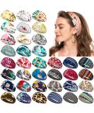 36 Pcs Boho Headbands for Women - Non Slip Wide Headband for Yoga, Workout, Running - Sweat-Wicking Hair Accessories for Girls - Buy Online on GoSupps.com