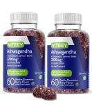 Extra Strength Ashwagandha Gummies 2200mg with Ginseng & Lemon Balm for Anxiety Relief - Vegan Sleep Aid & Stress Support Gummy Chews - Buy Online on GoSupps.com