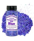 Hemoer Holographic Chunky Glitter - 100g Blue Craft Sequins for Resin Face Nails Body Slime & Festivals - Buy Online on GoSupps.com