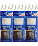 Luminous Saltwater Fishing Bait Rigs 12 Pack with Real Fish Skin | Glow in The Dark Sea Rigs with Hooks and Swivels | Sizes 4, 6, 8 | Type B | 4Packs 4, 6, 8 - Buy Online on GoSupps.com