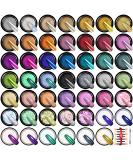 Saviland 48PCS Chrome Nail Powder Kit - Aurora Holographic Metallic Mirror Effect for High Pigment Nail Art - Nail Glitter Power - 48 Colors - Buy Online on GoSupps.com