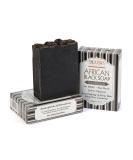 Shea Terra Organics Authentic African Black Soap Bar - Natural Cleansing for Skin Acne Eczema & Wrinkles - 4 oz - Buy Online on GoSupps.com