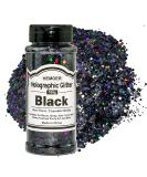 HEMOER Black Glitter 100g/3.5oz Holographic Chunky Sequins Cosmetic Craft Glitters Set for Resin Body Hair Face Nail Slime Festival Party Art and More - Buy Online on GoSupps.com