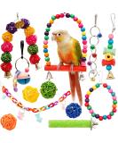 Youngever 12 Packs Bird Swing Toy with Hanging Bell - Ideal Parrot Toys for Parrots, Finches, Macaws, Cockatiels - Buy Online on GoSupps.com