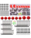 160pcs Fishing Bobbers Tackle Kit with Assorted Hooks & Terminal Tackle - Trout, Catfish, Panfish - Buy Online on GoSupps.com