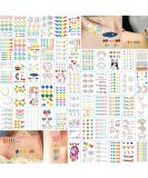 Summer Girls Tiny Temporary Tattoos - 60 Colorful Cute Geometry Waterproof Stickers | Small Fake Tattoos for Women & Kids - Buy Online on GoSupps.com
