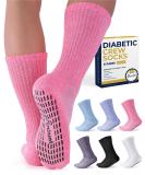 Diabetic Socks with Grips for Women & Men | Non-Binding Edema Neuropathy Socks | 6 Pairs Large Bright Colors - Buy Online on GoSupps.com