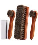 Unekez 4-Piece Horsehair Shoe Brush Shine Kit, Shoe Polish Kit, Leather Shoes Boot Cleaning Brush Care Clean Dauber Applicators - Buy Online on GoSupps.com
