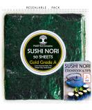 Sushi Nori Seaweed Sheets - (Baked September 2022) - S. Korea Family Farm (50 Full Sheets) Top Grade (Gold), Nori e-Book - Buy Online on GoSupps.com