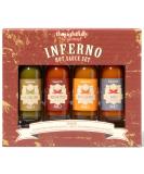 Thoughtfully Inferno Hot Sauce Gift Set - 4 Chili Sauces with Varied Spiciness | Perfect Gourmet Gift for Spice Lovers - Buy Online on GoSupps.com