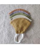 Cotton Linen Anti-Pollution Face Mask - 3 Layered Adjustable Washable & Reusable (Mud & Leaves) - International Shipping Available - Buy Online on GoSupps.com