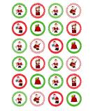 24 edible PRE CUT Christmas Santa framed kids childrens party decoration cupcake toppers on wafer rice paper - Buy Online on GoSupps.com