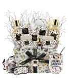 Honey Almond Scent Fathers Day Home Spa Kit | Bath Gift Basket with Vit E-Rich Essentials | Shower Steamer, Ear Candles & Organic Lip Balm | 21Pc Set in Leopard Basket - Buy Online on GoSupps.com