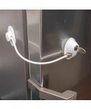 Securing with lock for refrigerator closet door window in white with two keys and replacement adhesive pads lockable adhesive lock child locking with key baby protection for households 1 a - white key 1x - Buy Online on GoSupps.com